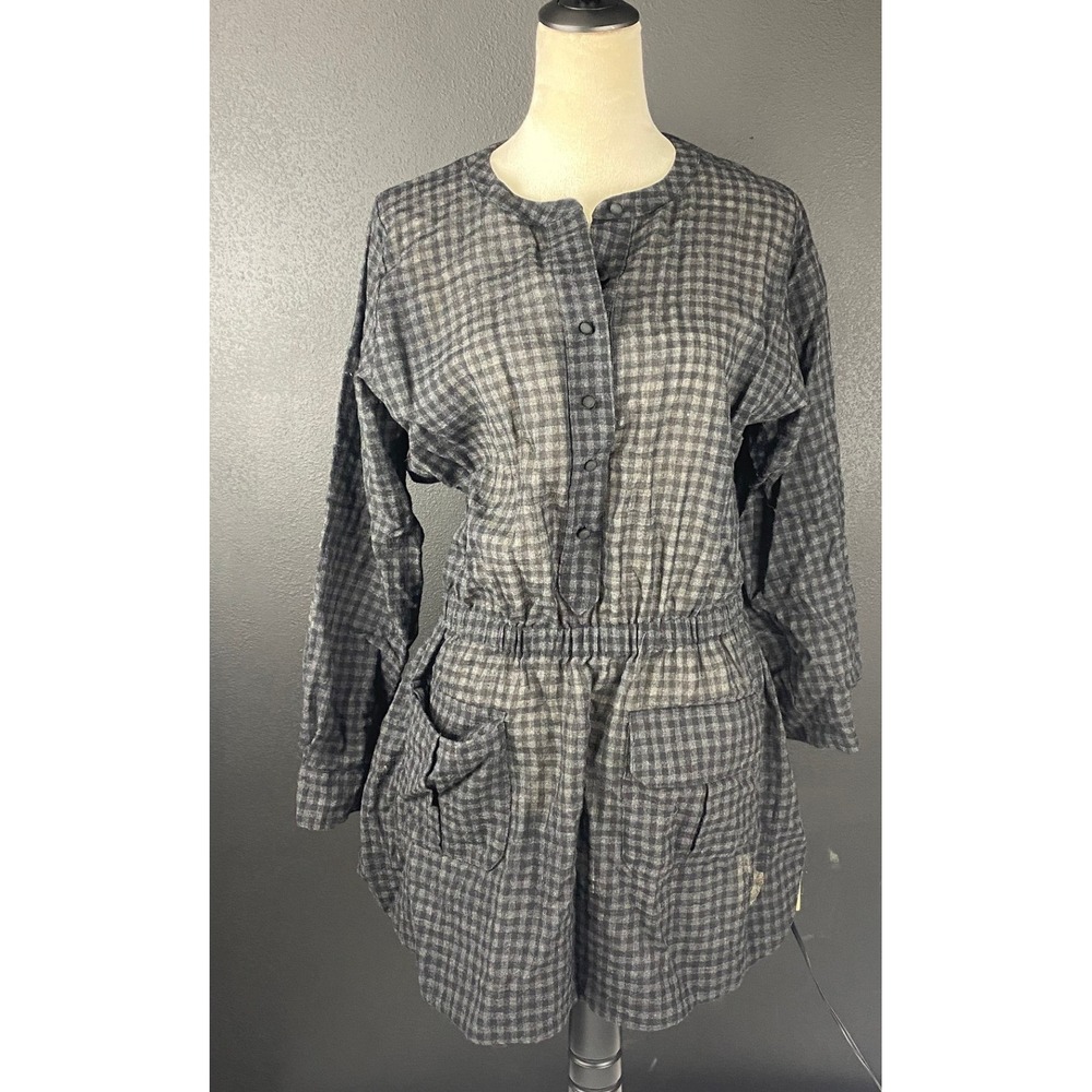 A.L.C. Dress Women's Size L* Gingham Black Gray Short